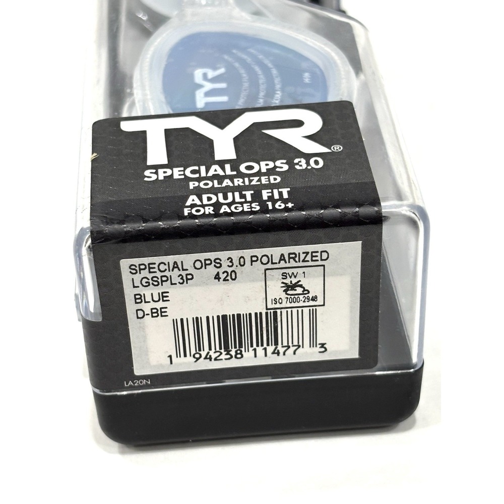 TYR Special Ops 3.0 Polarized Adult Swim Goggles Blue Clear LGSPL3P New Case - Picture 6 of 10